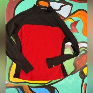 Women's Long Sleeve Red and Black Top